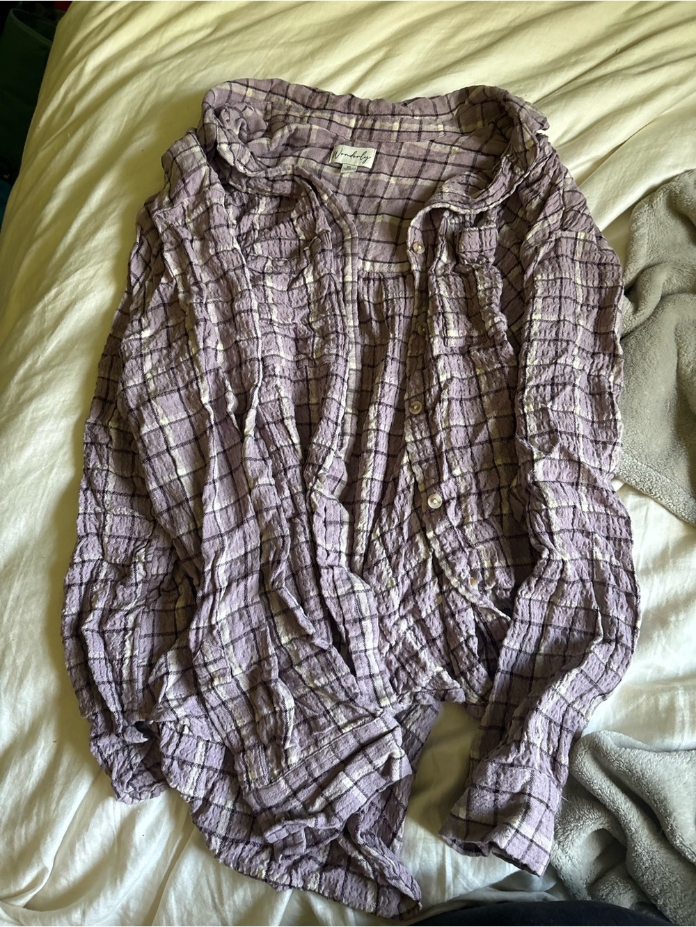 Wonderly Lavender Plaid Button-Up Shirt